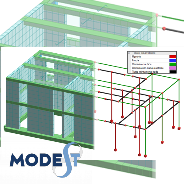 Analisi pushover a plasticità concentrata di strutture miste con il telaio equivalente “avanzato” con ModeSt