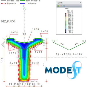Studio della resistenza al fuoco di strutture miste c.a./acciaio e verifiche di elementi e nodi in acciaio con ModeSt